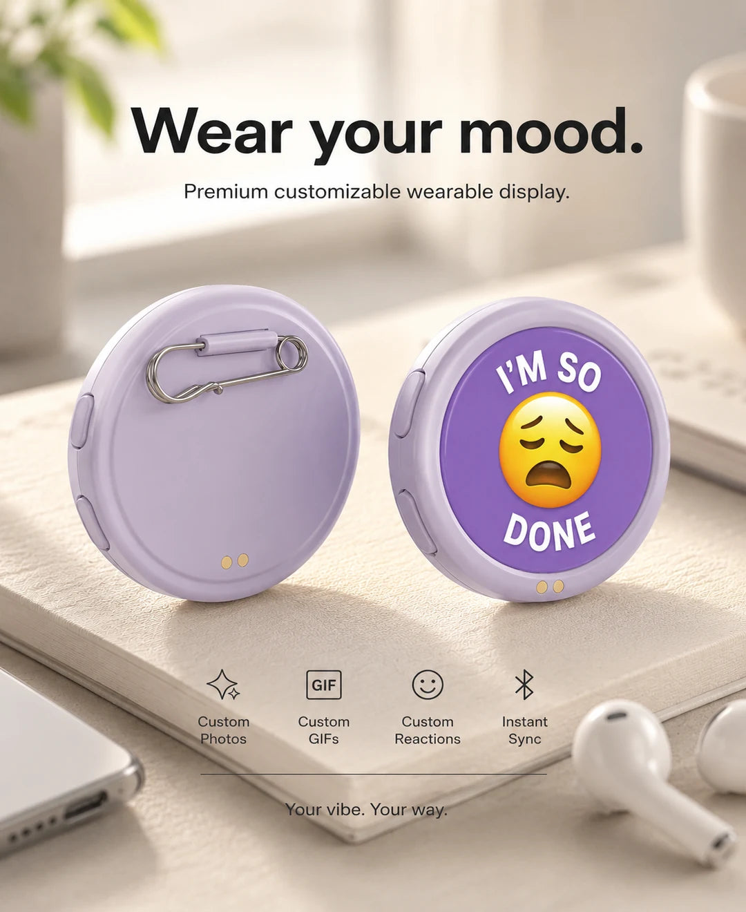 MoodSync Digital Display Badge